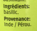 Basilic - Ingrédients