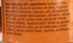 Sauce liée pour rôti - Ingredients - fr