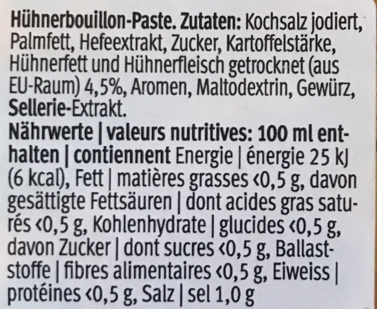 Bouillon - Huhn (2 Würfel à je 10g) - Zutaten - fr