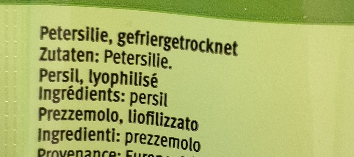 Persil - Ingredienti - fr