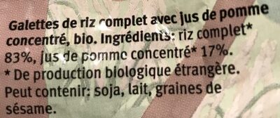 Lili Biggs - Galette de riz aux pommes - Ingredienti - fr