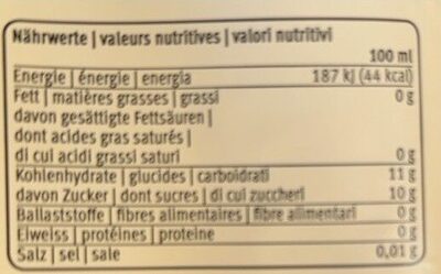 Apfelsaft naturtrüb - Valori nutrizionali - fr