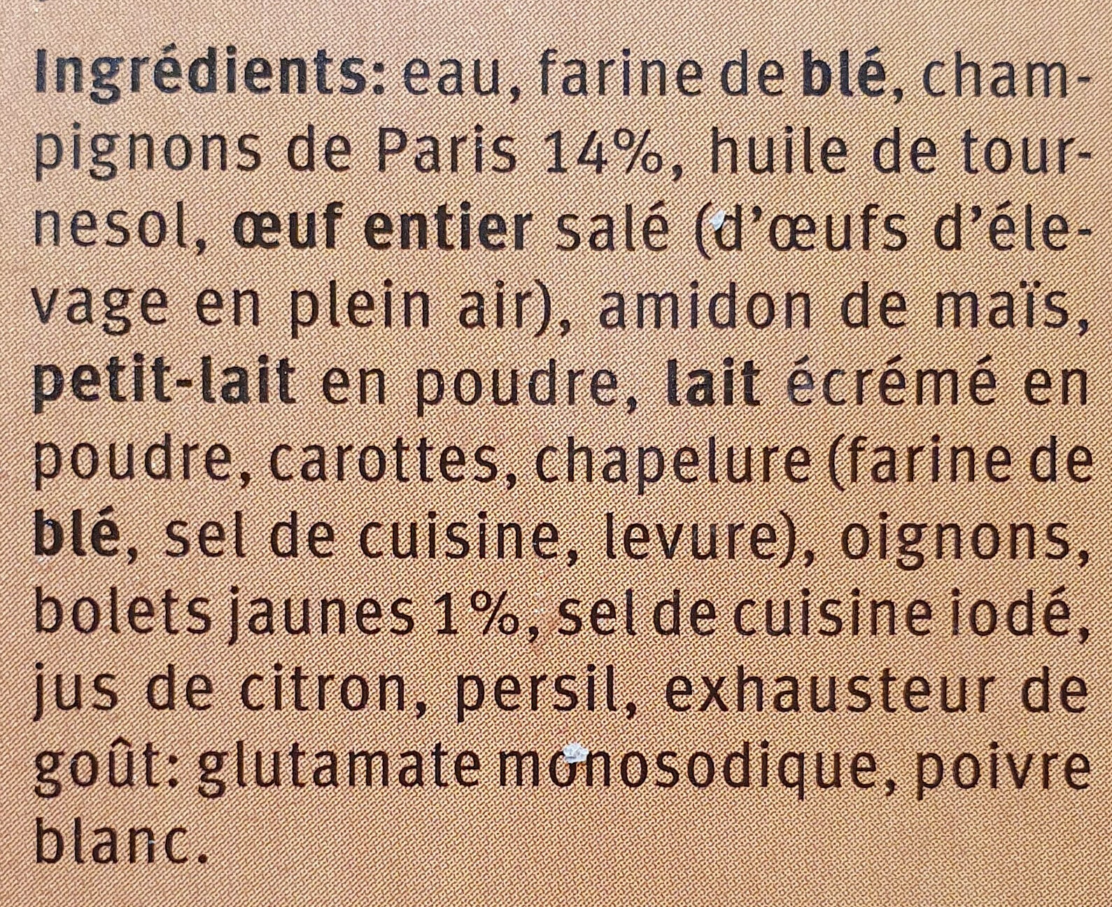 Délices aux champignons - Ingredients - fr