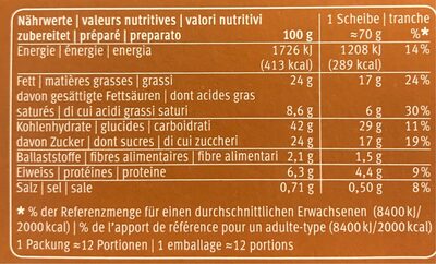 Mélange pour cake au chocolat - Valori nutrizionali