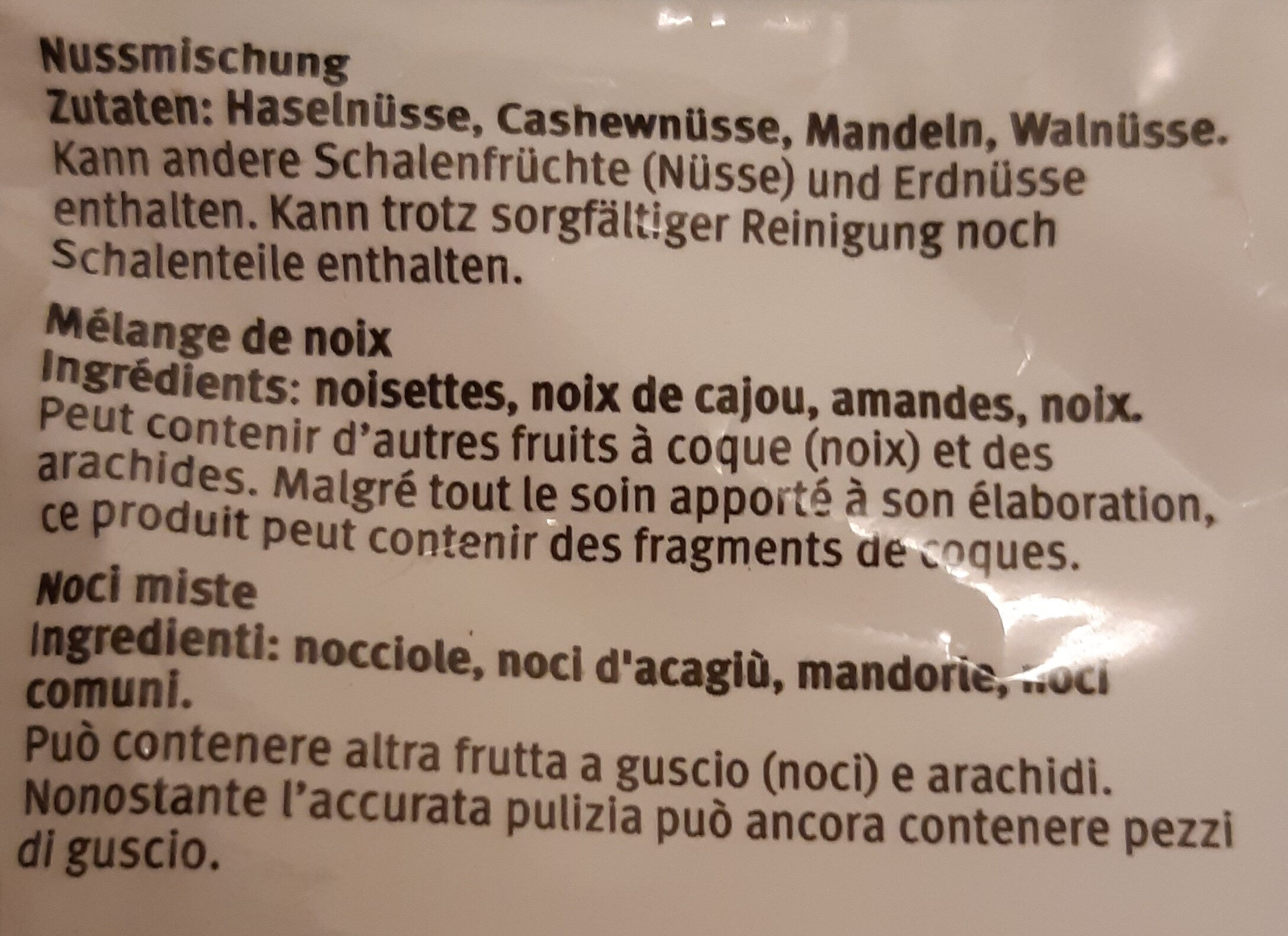 Mélange de noix - Ingredienti - fr