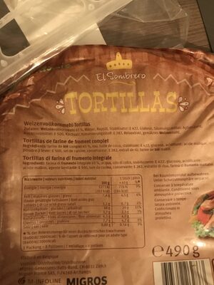 Tortilla Whole Wheat - Ingredienti - fr