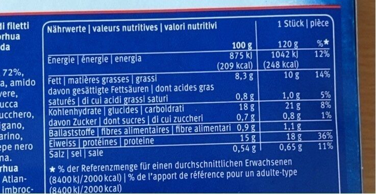 Cabillaud - Valori nutrizionali - fr