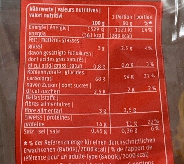 wok nudeln - Nutrition facts - fr