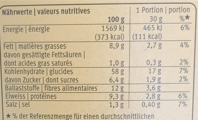 Veggie Cracker Erbse - Valori nutrizionali - en