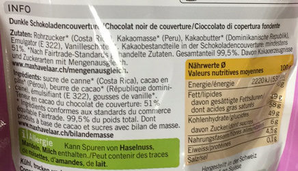 Couverture drops 50% cacao - Ingredienti - fr