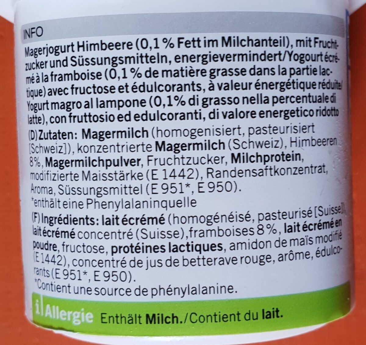 Magerjogurt yogourt écrémés - Ingredienti - fr