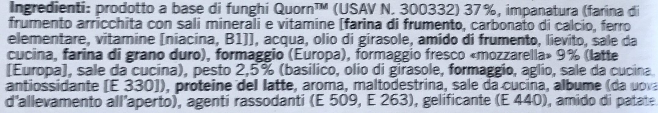 Quorn mozzarella et pesto - Ingrédients - it