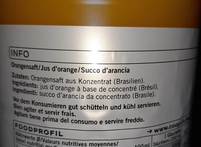 Orangensaft - Ingredienti - fr