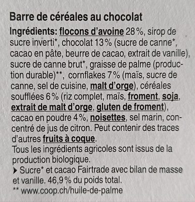 Coop Naturaplan Crunchy Choco - Ingredienser - fr