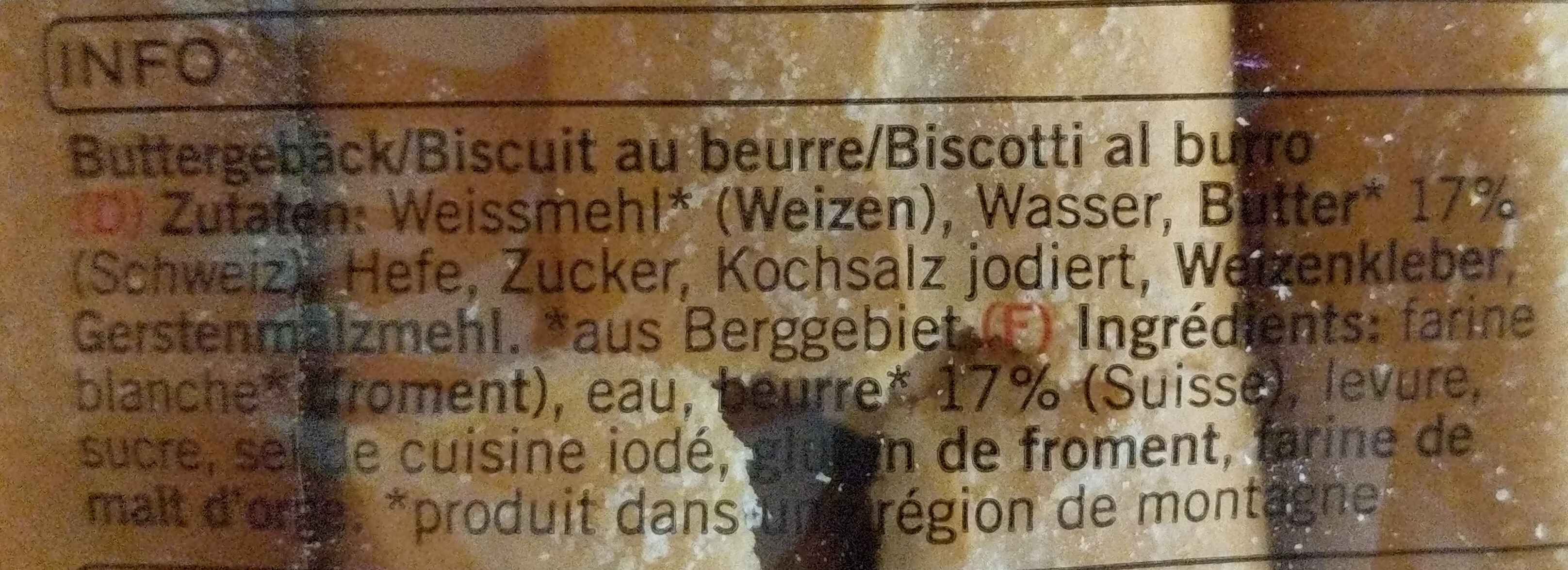 Walliser Berg-Butterstäckli - Ingredienti - de