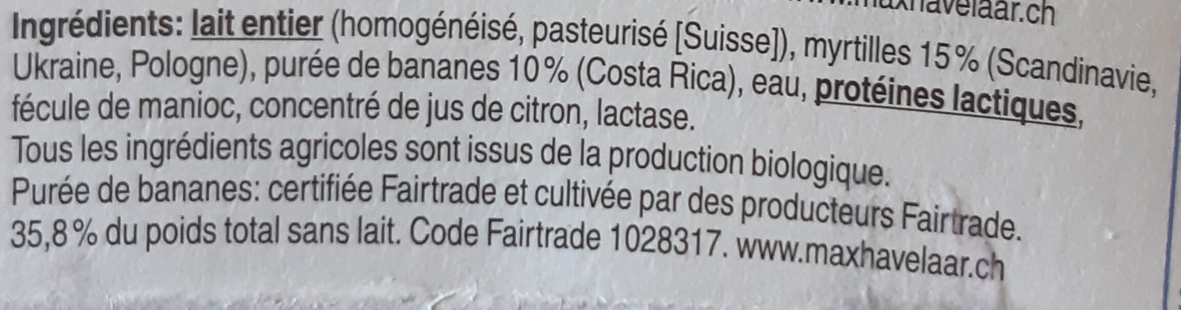 Jogurt heidelbeere-banane - Ingredienti - fr