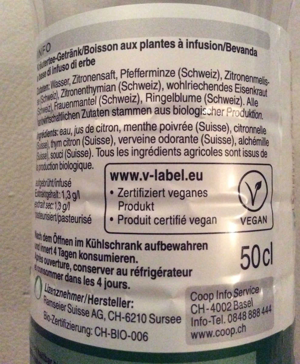 Herbes des Alpes suisses Non sucré - Ingredienti - fr