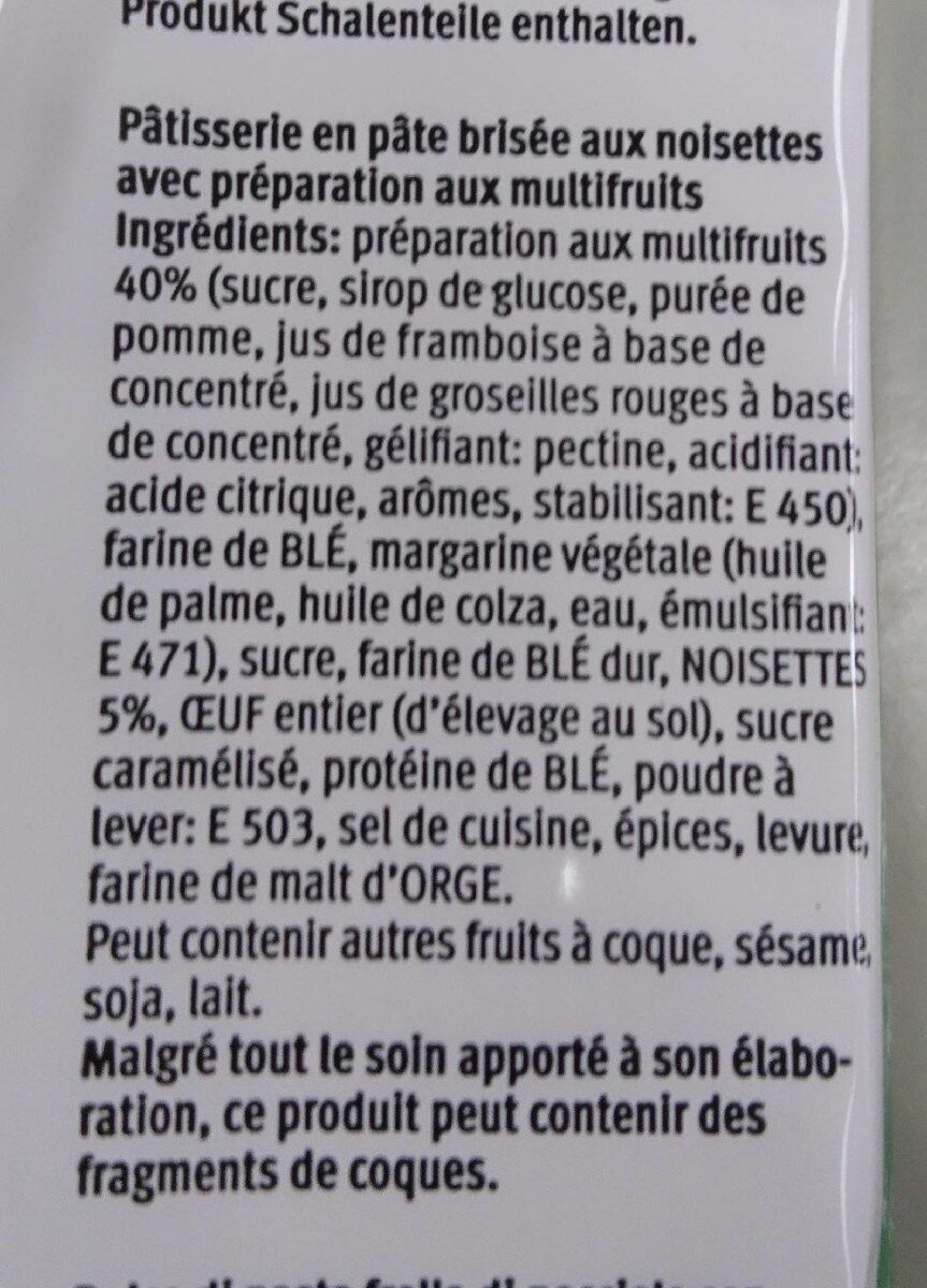 Tartelettes de Linz - Ingredients - fr