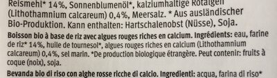 Rice Drink Calcium Plant-Based - Zutaten - fr