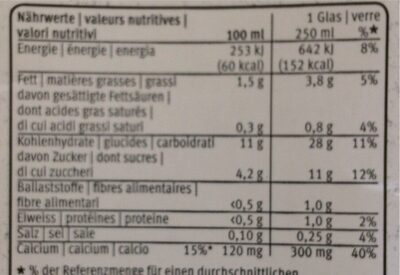 Rice Drink Calcium Plant-Based - Nährwertangaben - fr