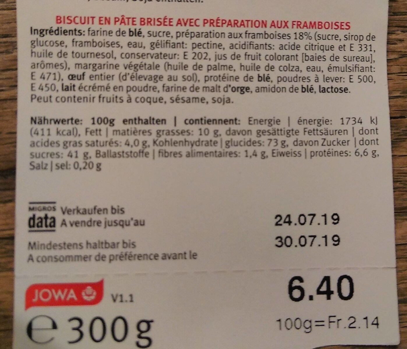 Coquins - Nutrition facts - fr
