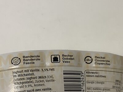 Joghurt Vanille, ferme - Recycling instructions and/or packaging information - fr