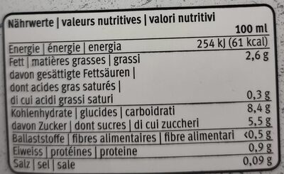 Hafer avoine drink - Valori nutrizionali - fr