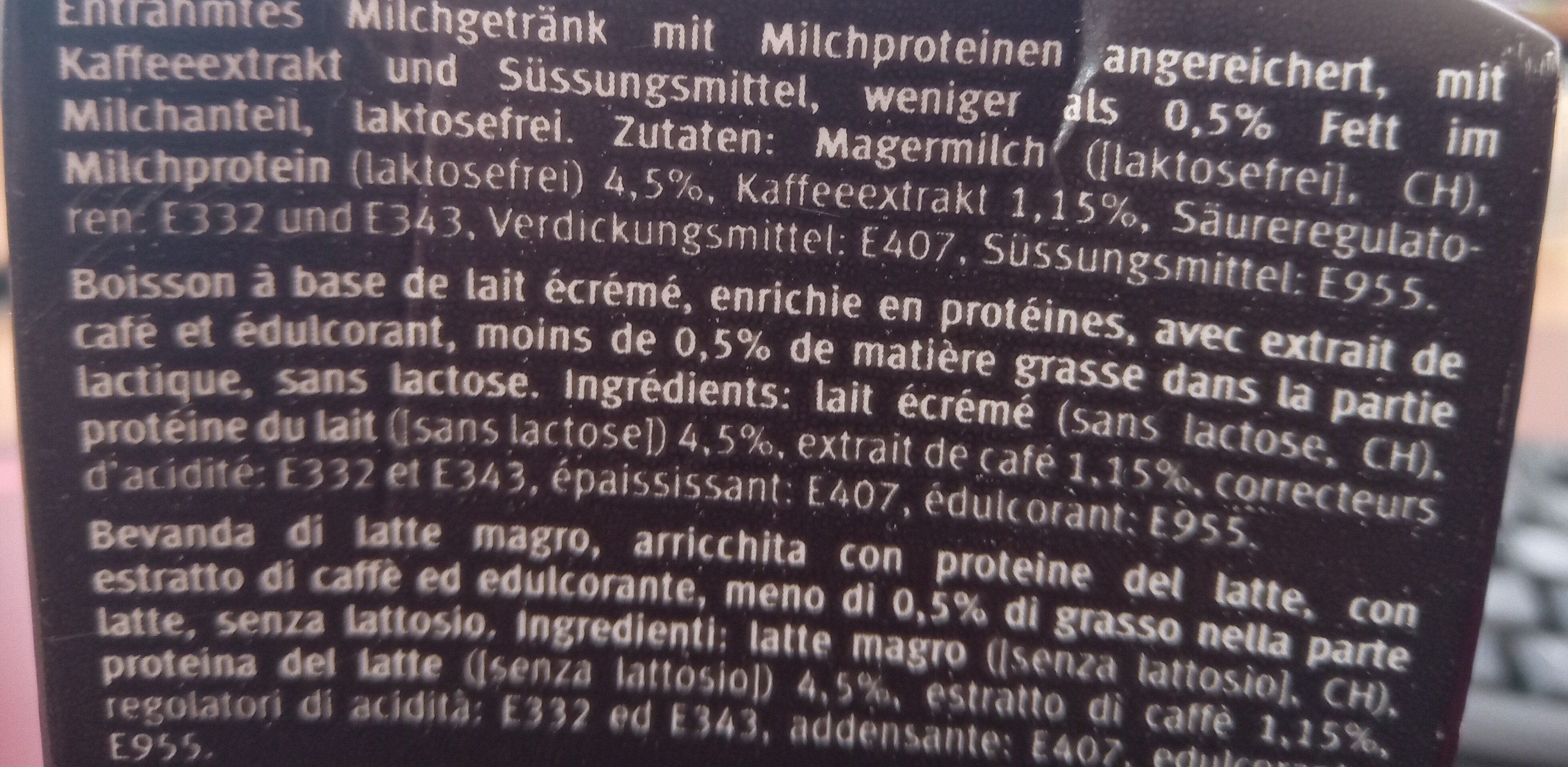 High Protein Drink Mokka - Ingredienti - de