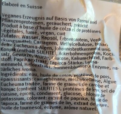 Plant-Based Grillwurst - Ingrédients