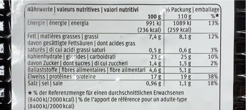 Plant-Based Nuggets - Nährwertangaben - fr