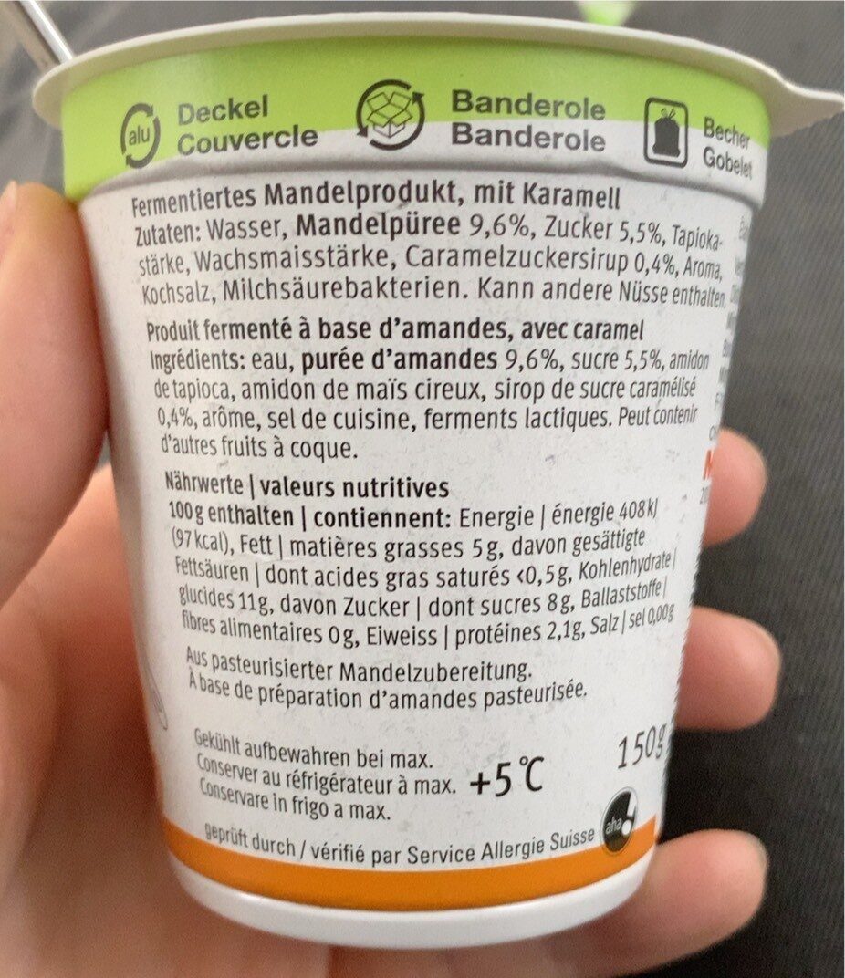 plant-based mandel caramel - Valori nutrizionali - fr