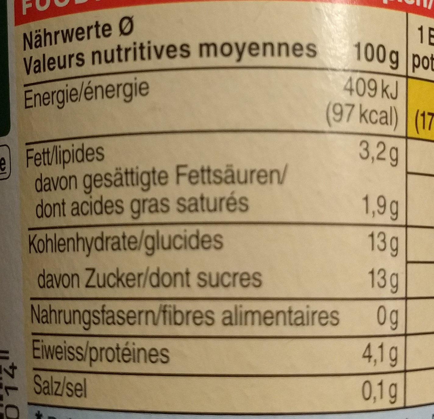 Jogurt Pruneau-Miel - Nutrition facts - de
