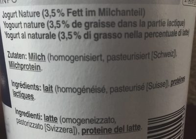 Jogurt nature - Ingredienti - fr