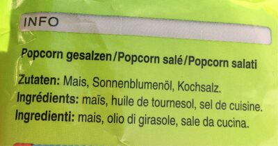 Popcorn - Ingredienti - fr