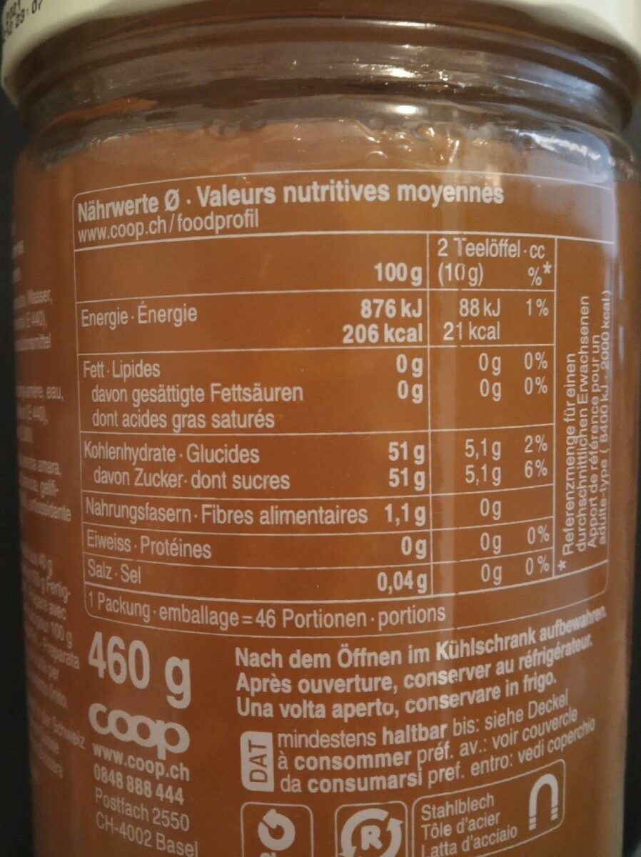 Marmelade fruitée oranges amères - 营养成分 - fr