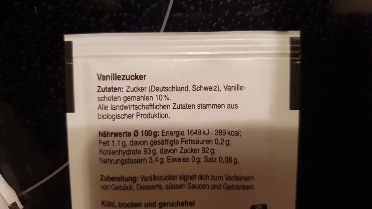Vanillezucker - Zutaten