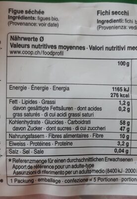 Figues séchées - Valori nutrizionali - fr
