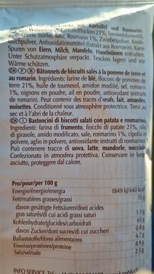 ApériSticks pomme de terre & romarin - Ingredienti - fr