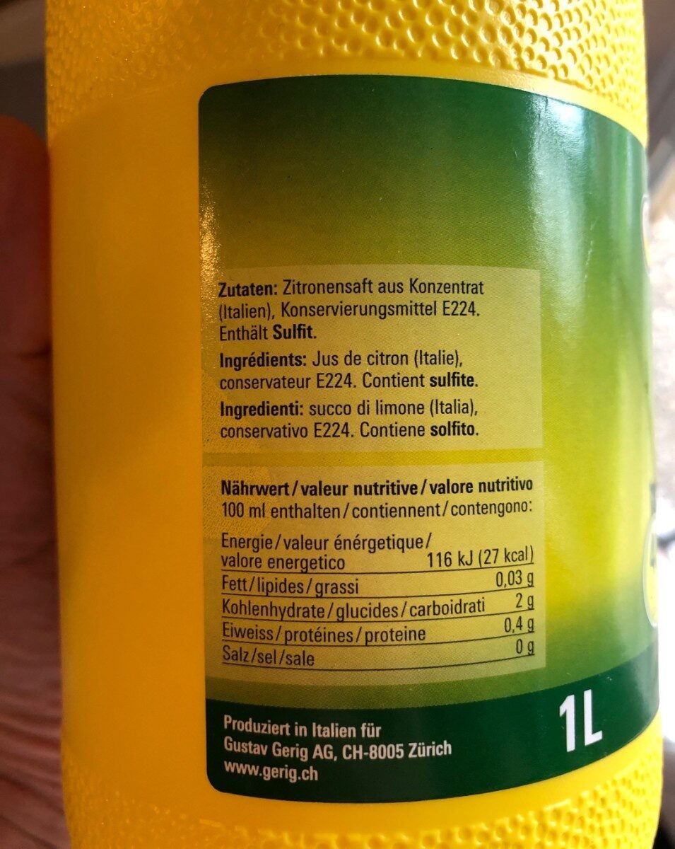 Lemon juice - Ingredienti - fr