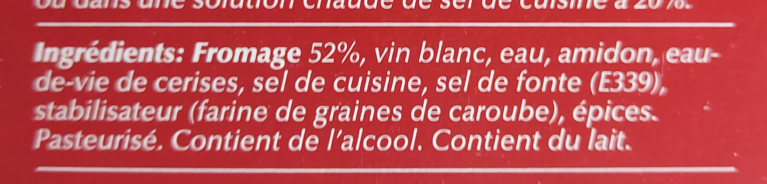 Fondue chalet - Ingrédients