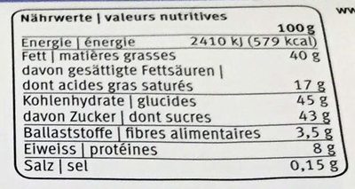 Noxana - Nutrition facts - fr