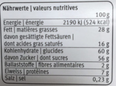 Risoletto Classic - Nutrition facts - fr