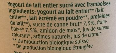 Jogurt Framboise - Ingredienti - fr