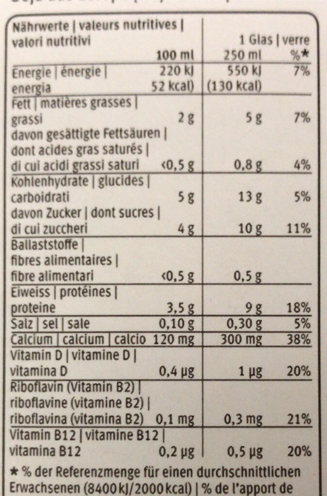 Soja Drink Calcium + Vit. B2, D, B12 - Nutrition facts - fr