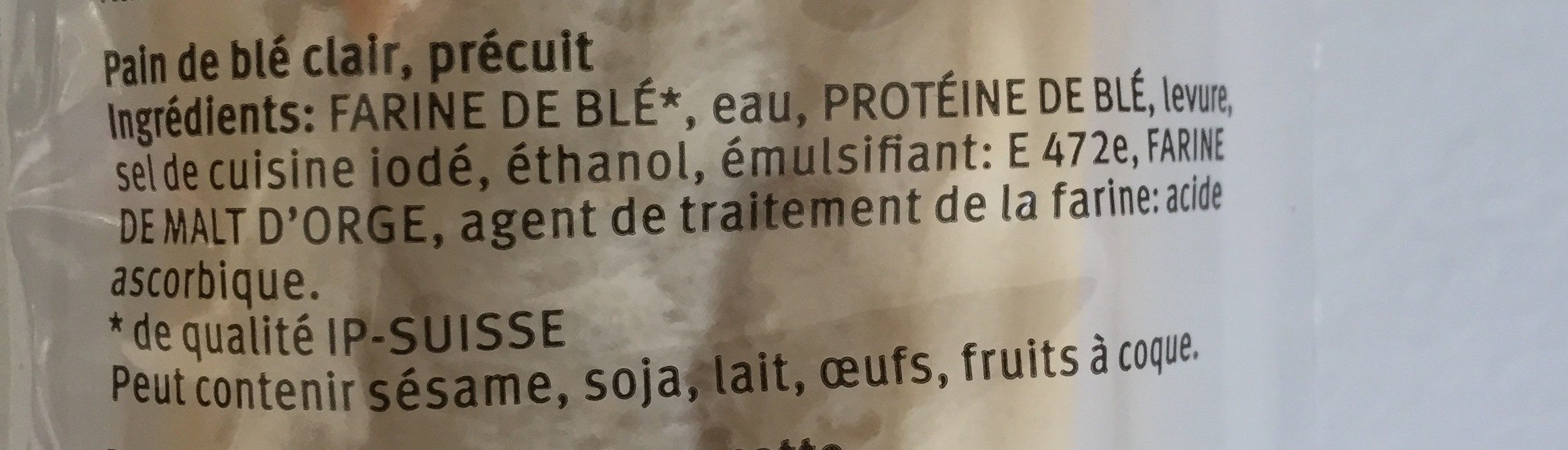 Baguettes - Ingredients - fr
