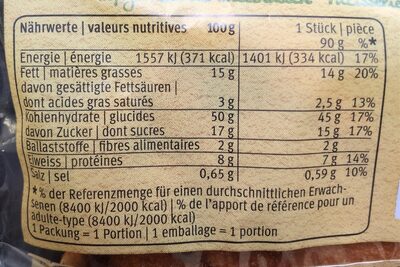 Petite tresse russe - Nutrition facts - fr