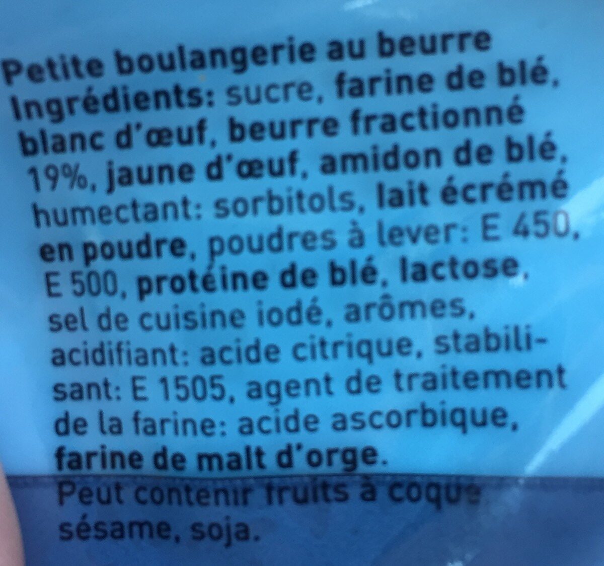 Madeleine - Ingredients - fr