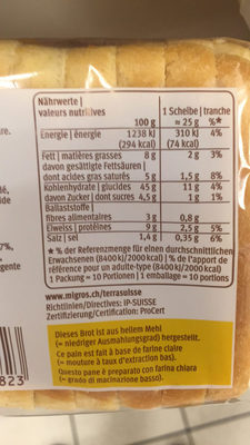au beurre Terrasuisse - Valori nutrizionali - fr