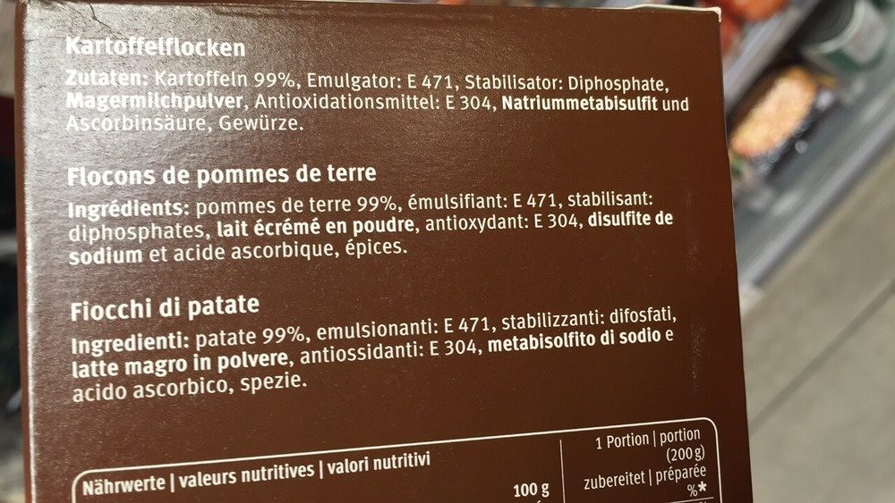 Kartoffelstock - Zutaten - fr