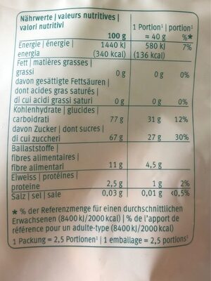 Tranches d'ananas - Nutrition facts